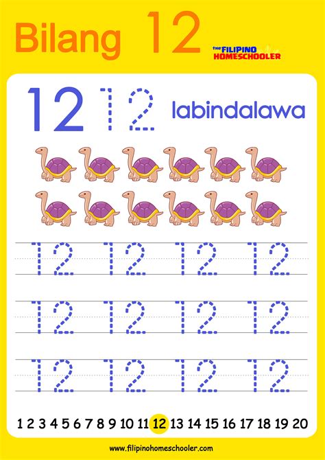 salitang bilang|Tagalog Numbers: 11, 12, 13, 14, 15, 16, 17, 18, 19, 20.